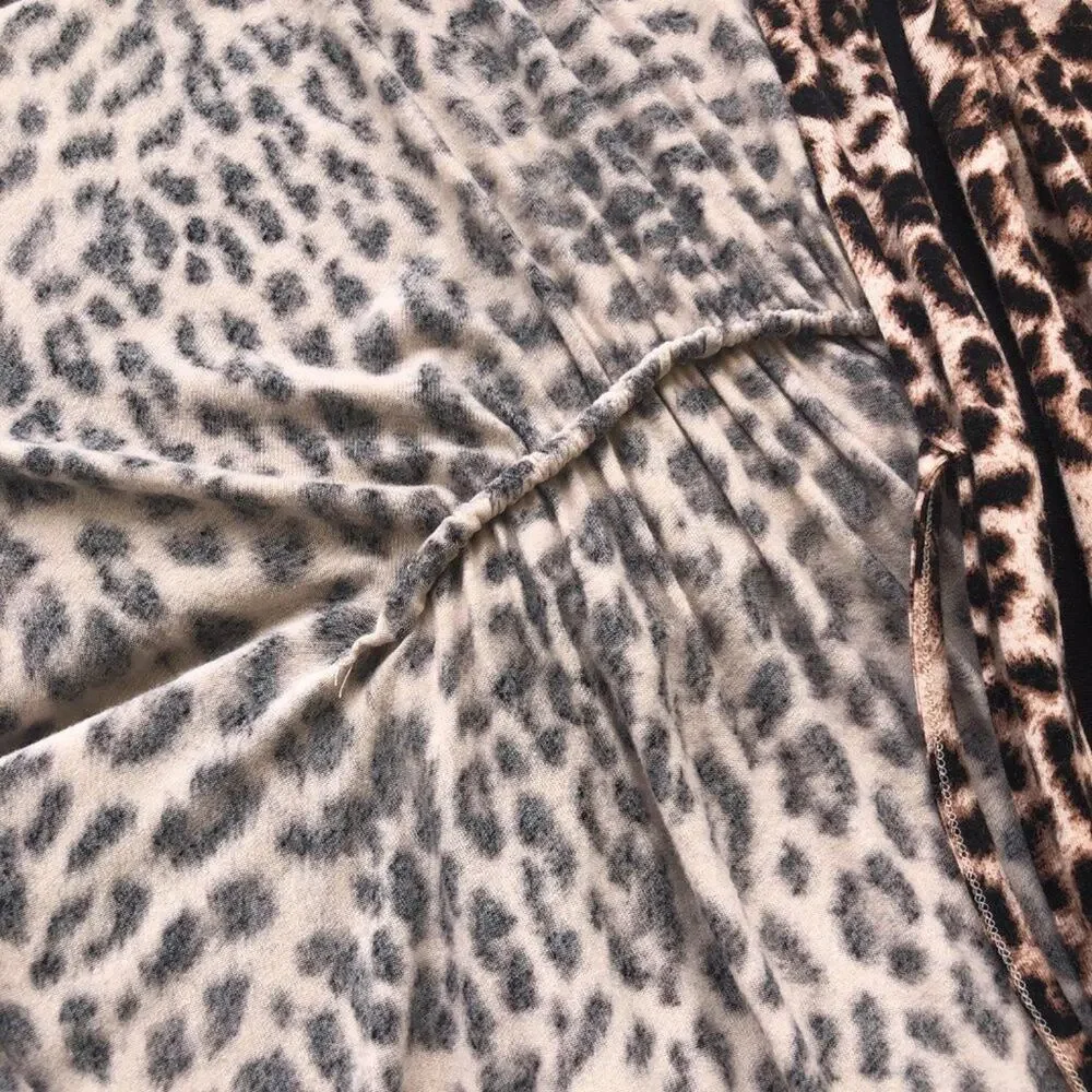 SOMA Intimates Cheetah Print Kimono Wrap Robe Small/Medium